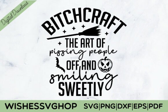 Bitchcraft SVG: A Witchy Embroidery Design for Halloween Projects