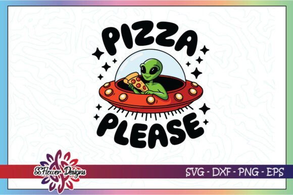 Cute Alien UFO Funny Pizza SVG Review for Real Embroidery Projects