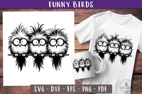 Funny Birds Svg Whimsical Birds on Wire Review