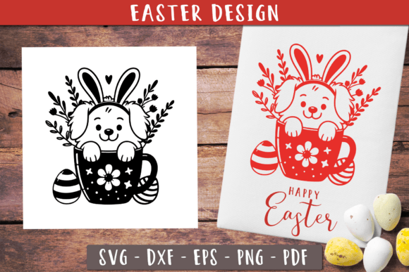 Funny Dog Svg Happy Easter Tea Towel