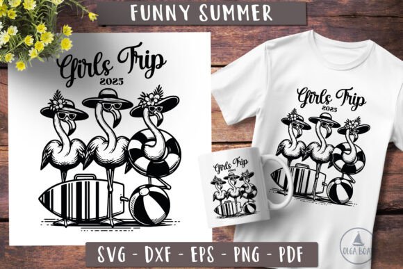 Girls Trip Flamingo Svg Funny Summer