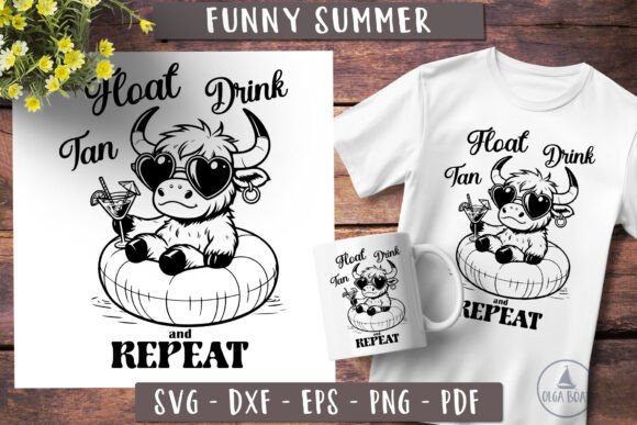 Highland Cow Svg: A Lighthearted Touch for Summer Embroidery