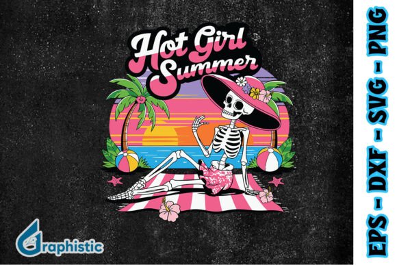 Hot Girl Summer Skeleton: A Beachy Embroidery Design for Bold Personalization