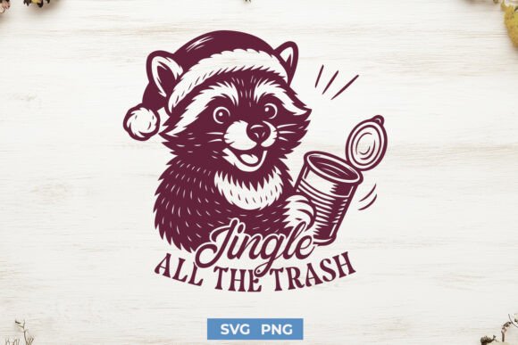 Jingle All the Trash SVG – Funny Raccoon