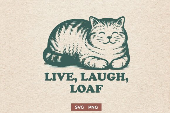 Live Laugh Loaf SVG: A Cozy Cat Design for Real Embroidery Projects